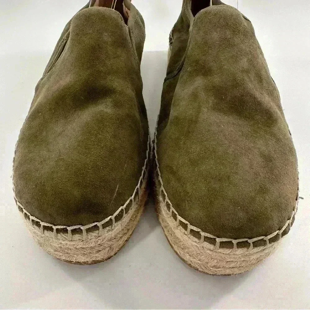 Sam Edelman Carrin flats size 10.5 40.5 army green suede flatform Espadrilles